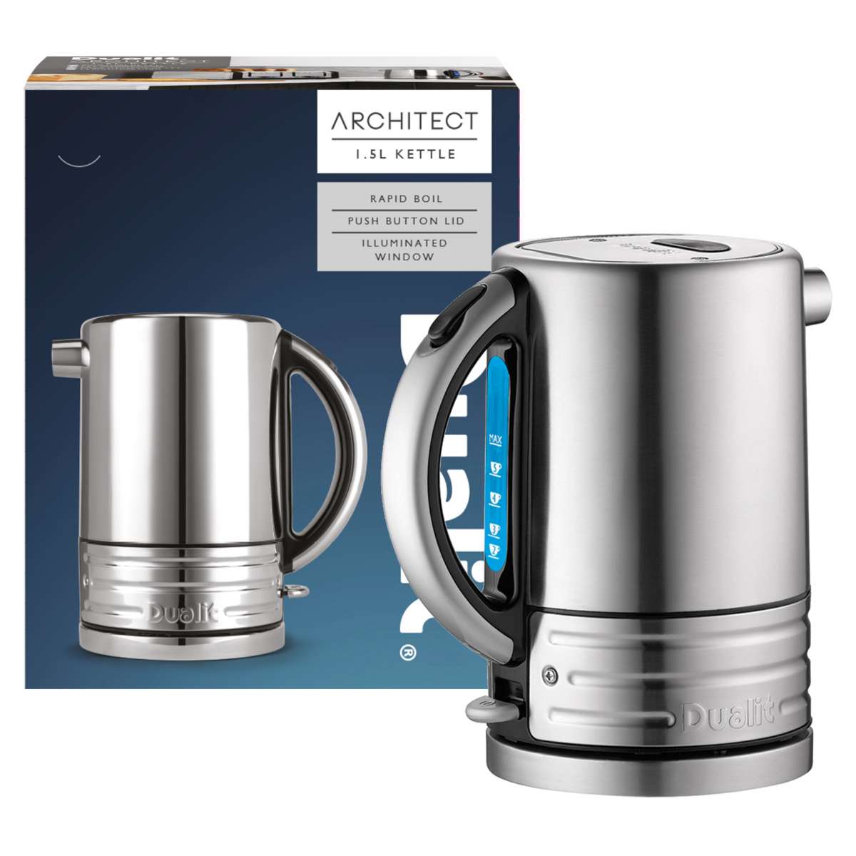 Dualit Architect 1.5L Kettle, Brushed 72905 Hughes Trade