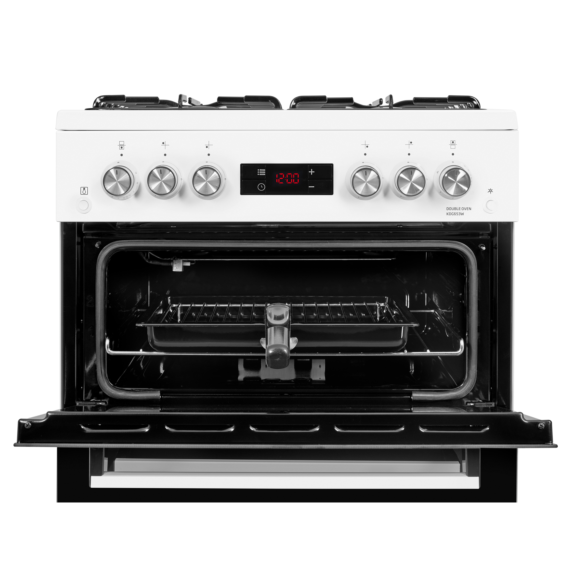 Beko KDG653W Double Oven Gas Cooker with Grill White Hughes