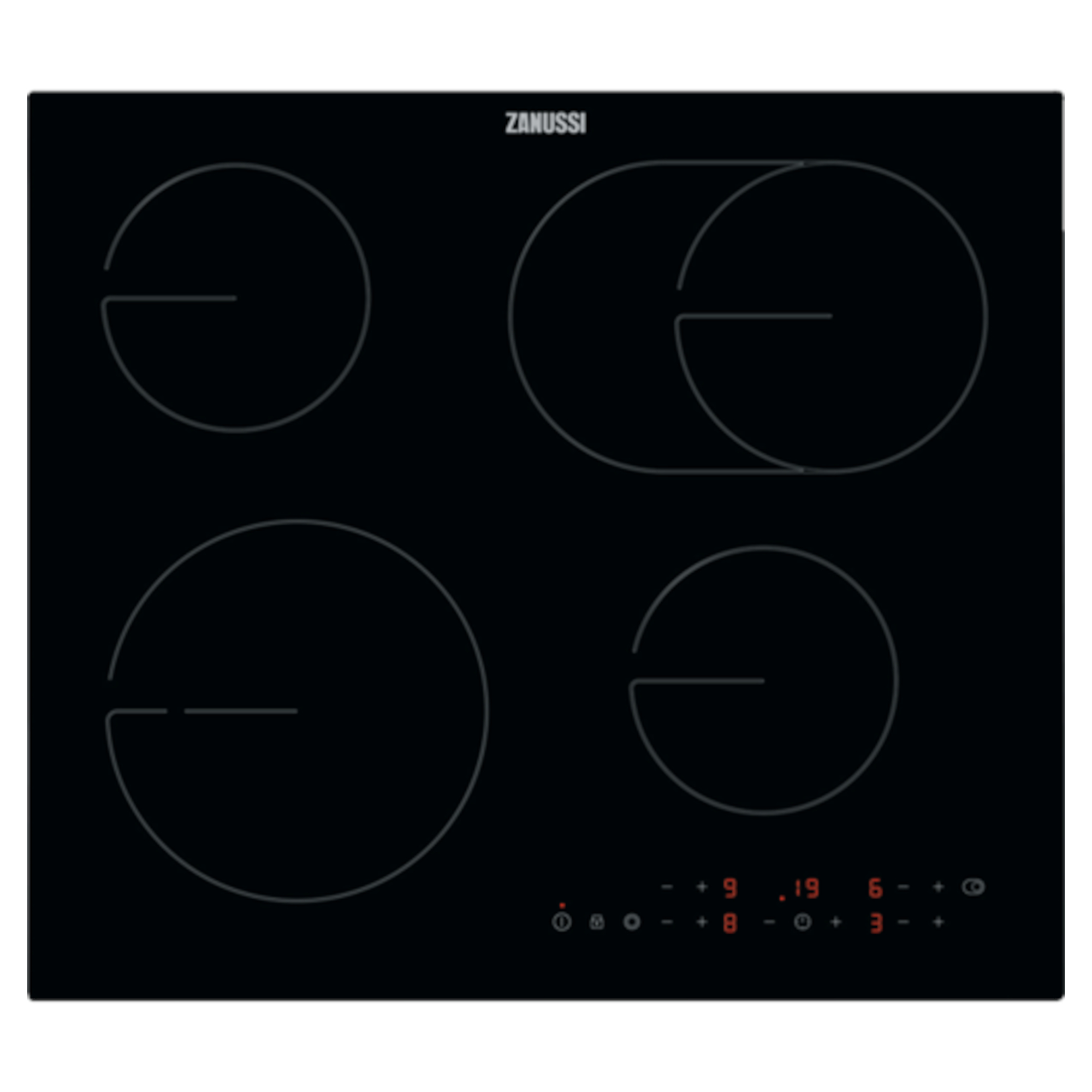 ZHRN673K Ceramic Electric Hob with 15 Power Levels in Stainless Steel