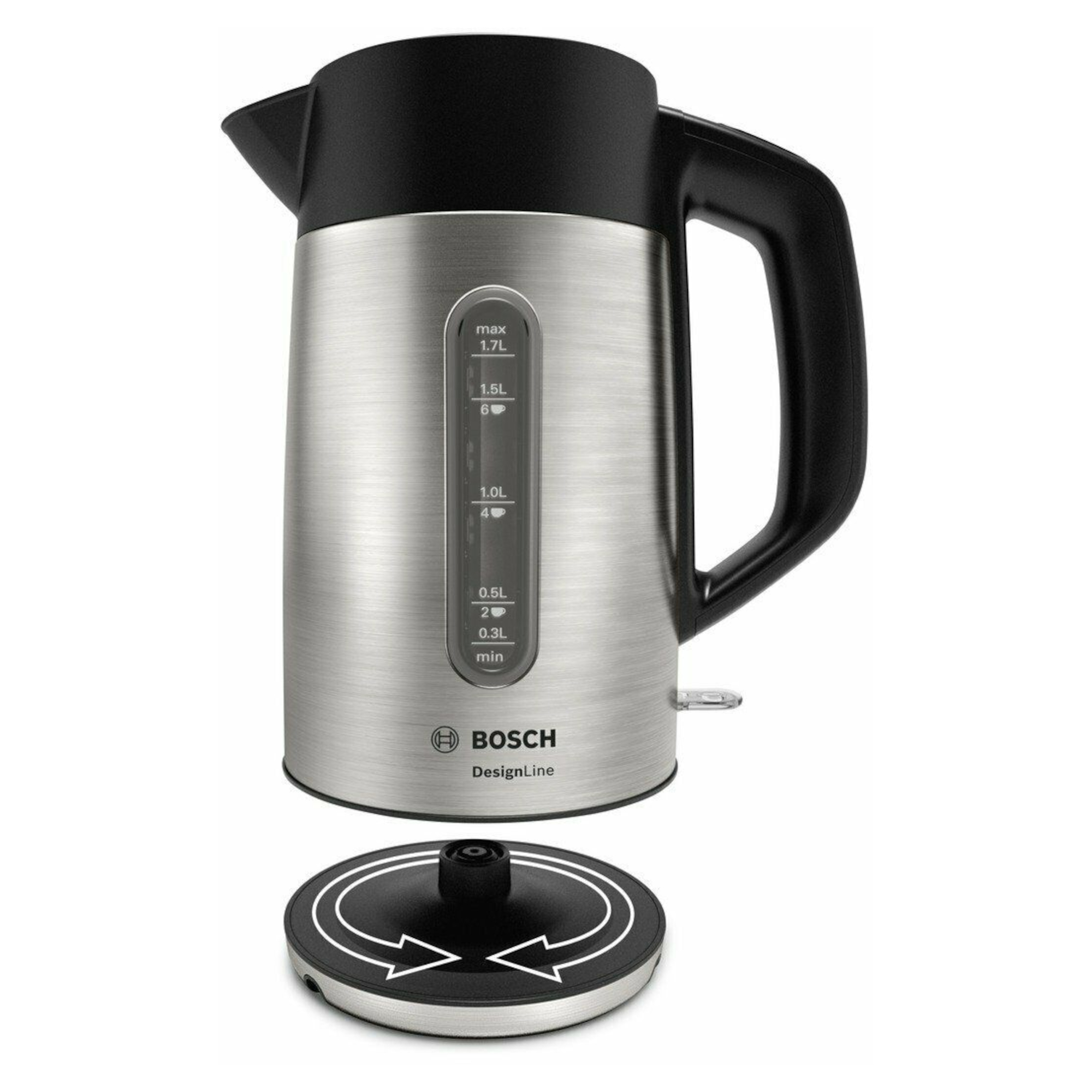 Bosch TWK4P440GB 3000W DesignLine Kettle Stainless Steel Hughes