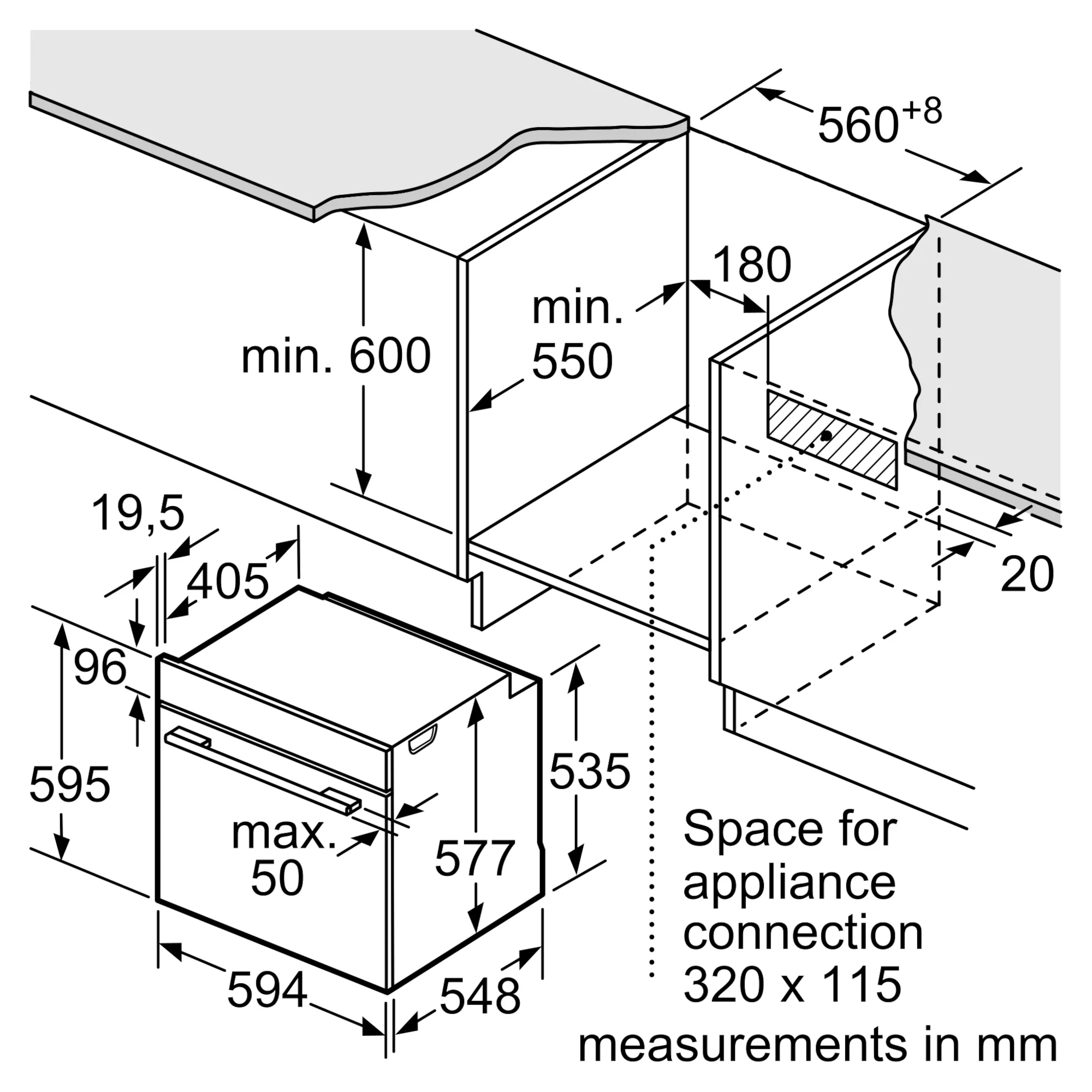 Neff B3ACE4HG0B builtIn 60cm Oven with Slide and Hide Door Hughes