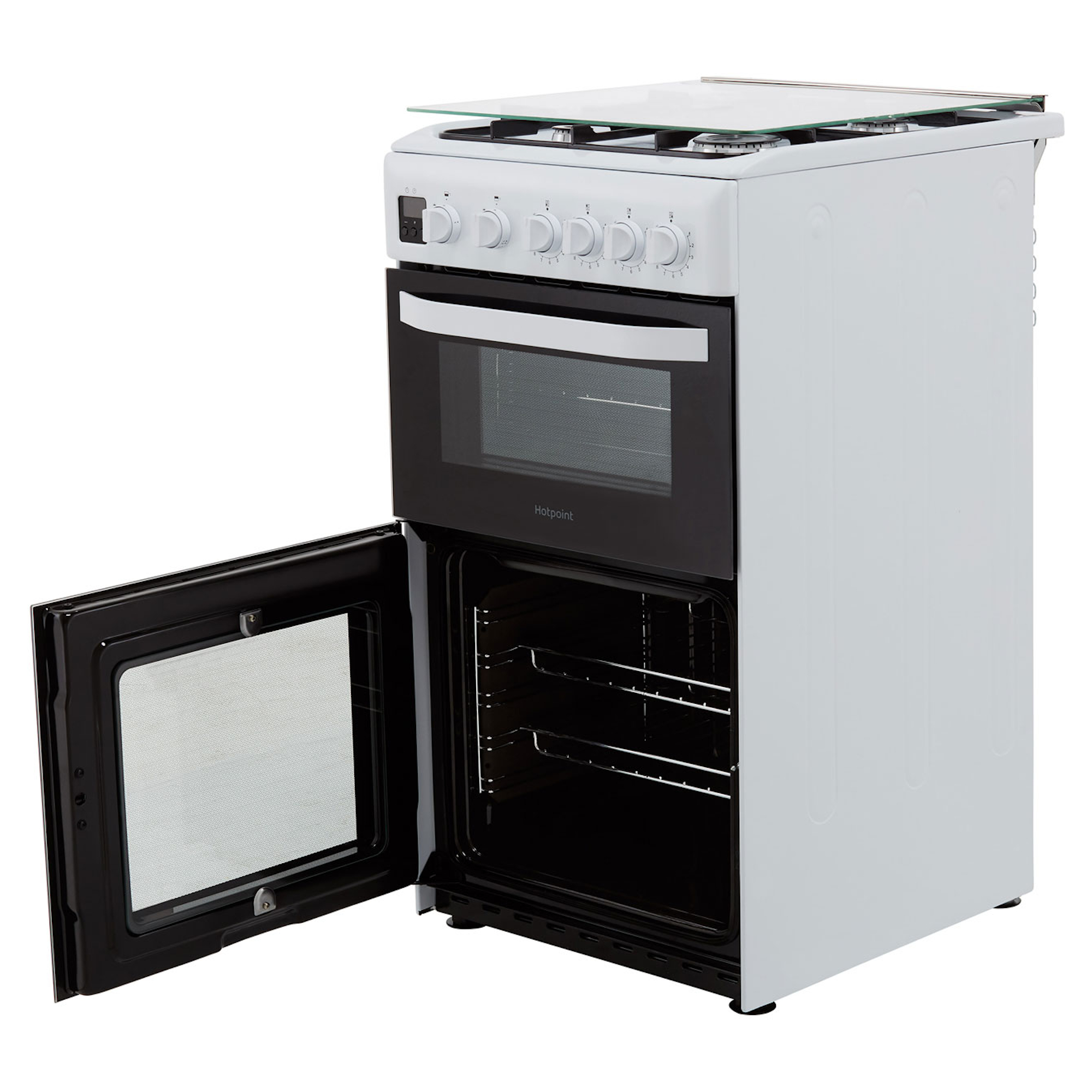 Hotpoint HD5G00CCW 500mm Twin Cavity Oven Gas Cooker Hughes