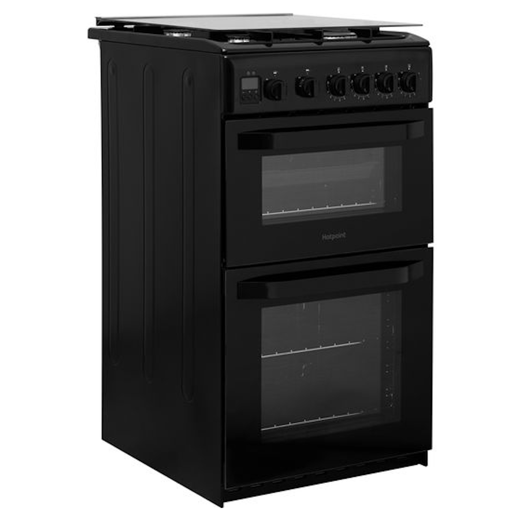 Hotpoint HD5G00CCBK 500mm Twin Cavity Gas Cooker Hughes