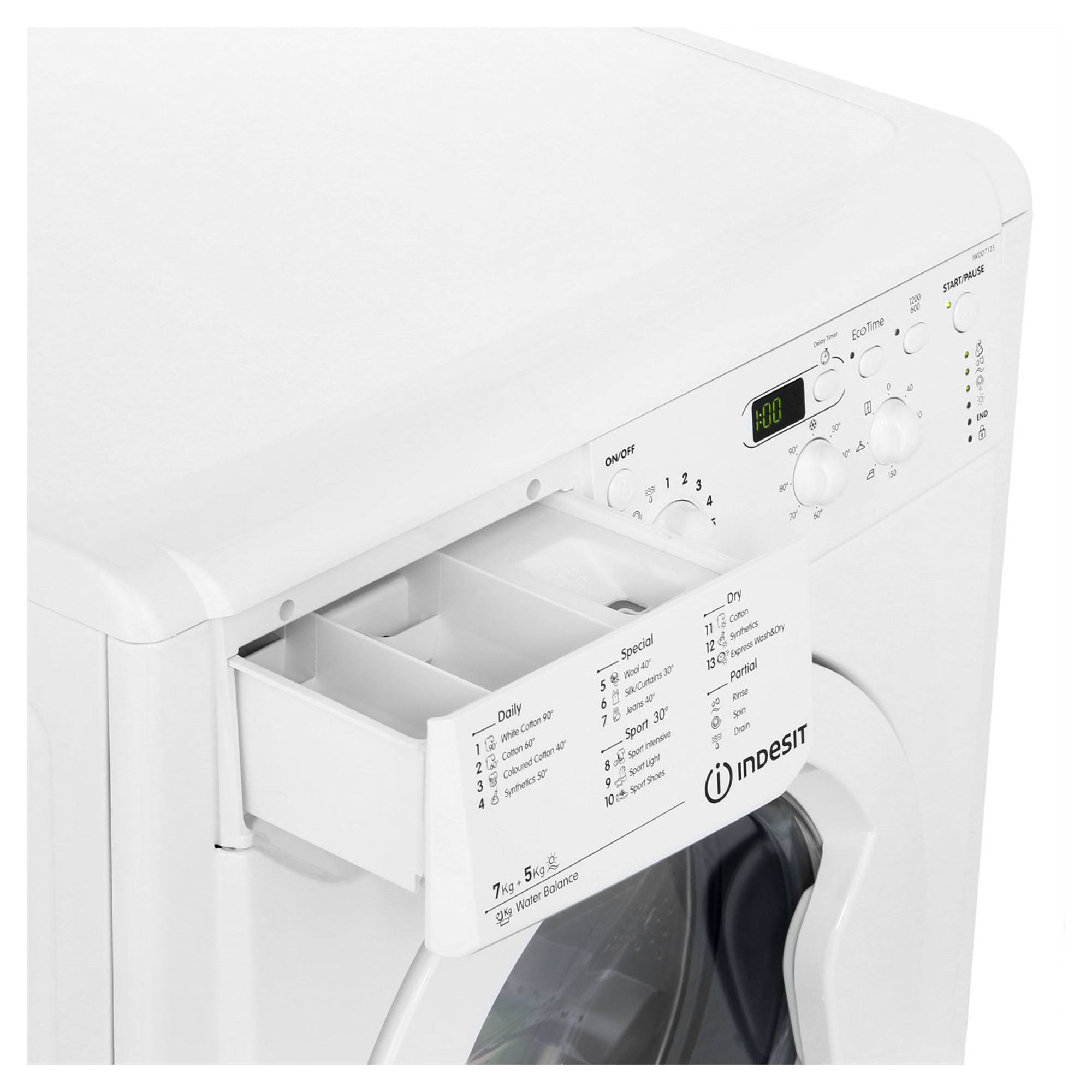 Indesit IWDD7123 7kg Wash 5kg Dry Load Washer Dryer Hughes