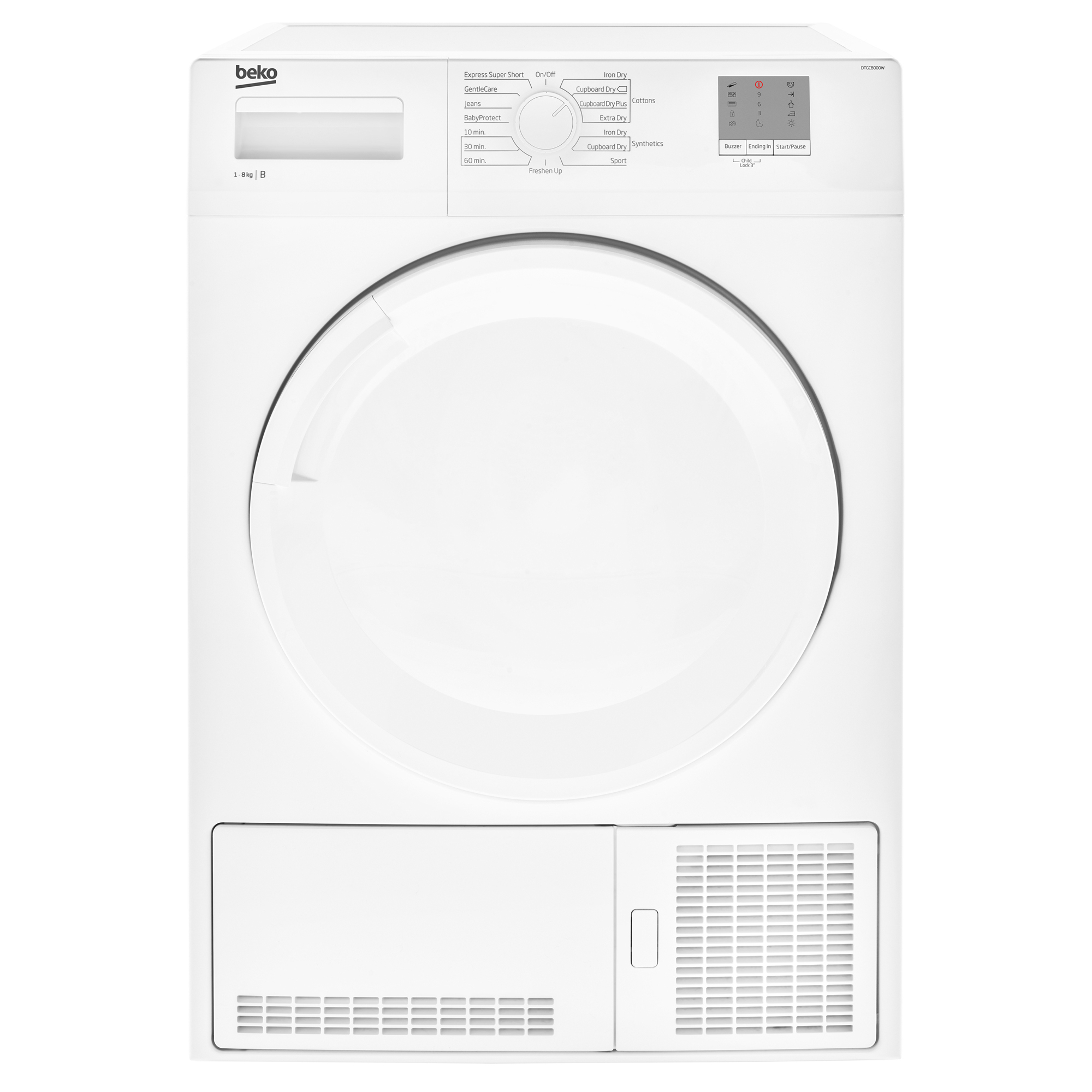 Beko DTGC8000W 8kg Load Condenser Tumble Dryer White Hughes