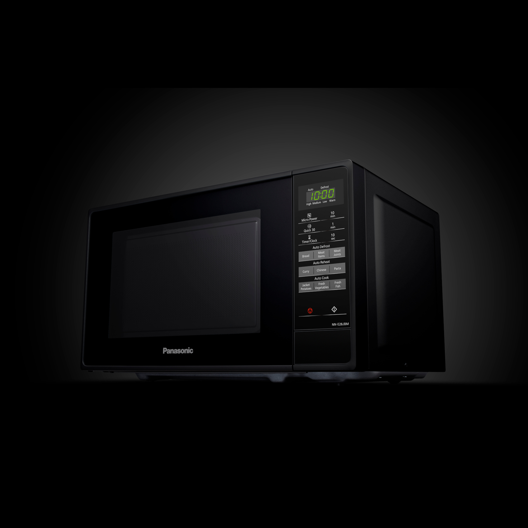 Panasonic NNE28JBMBPQ 800W 20L Capacity Compact Microwave Oven Black