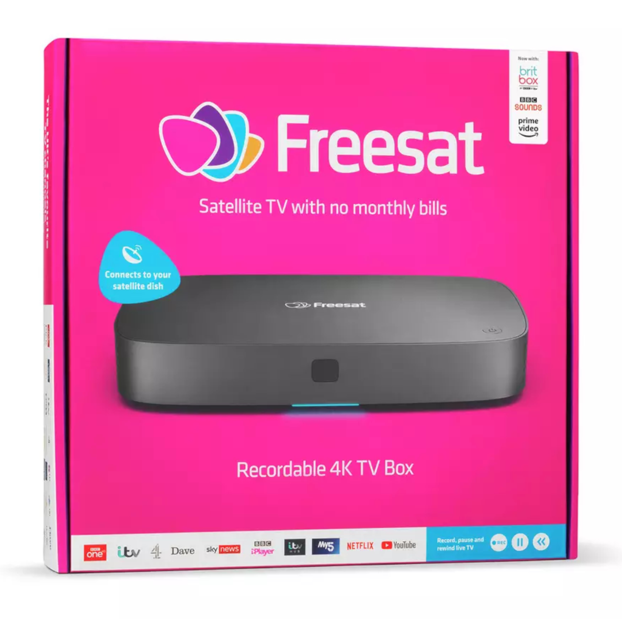 Freesat UHD4X2TB 3rd Generation Recordable 4K TV Box 2TB Hughes