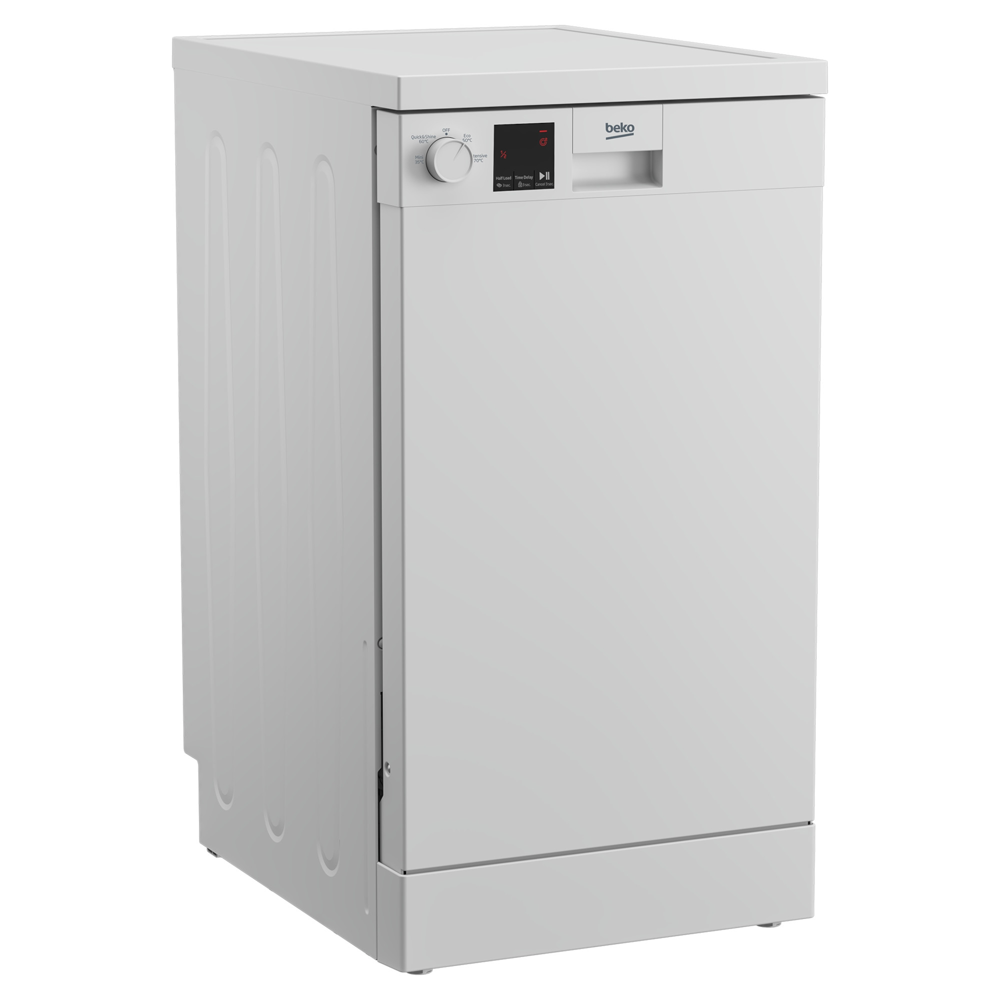 Beko DVS04X20W 10 Place Setting Freestanding Slimline Dishwasher Hughes