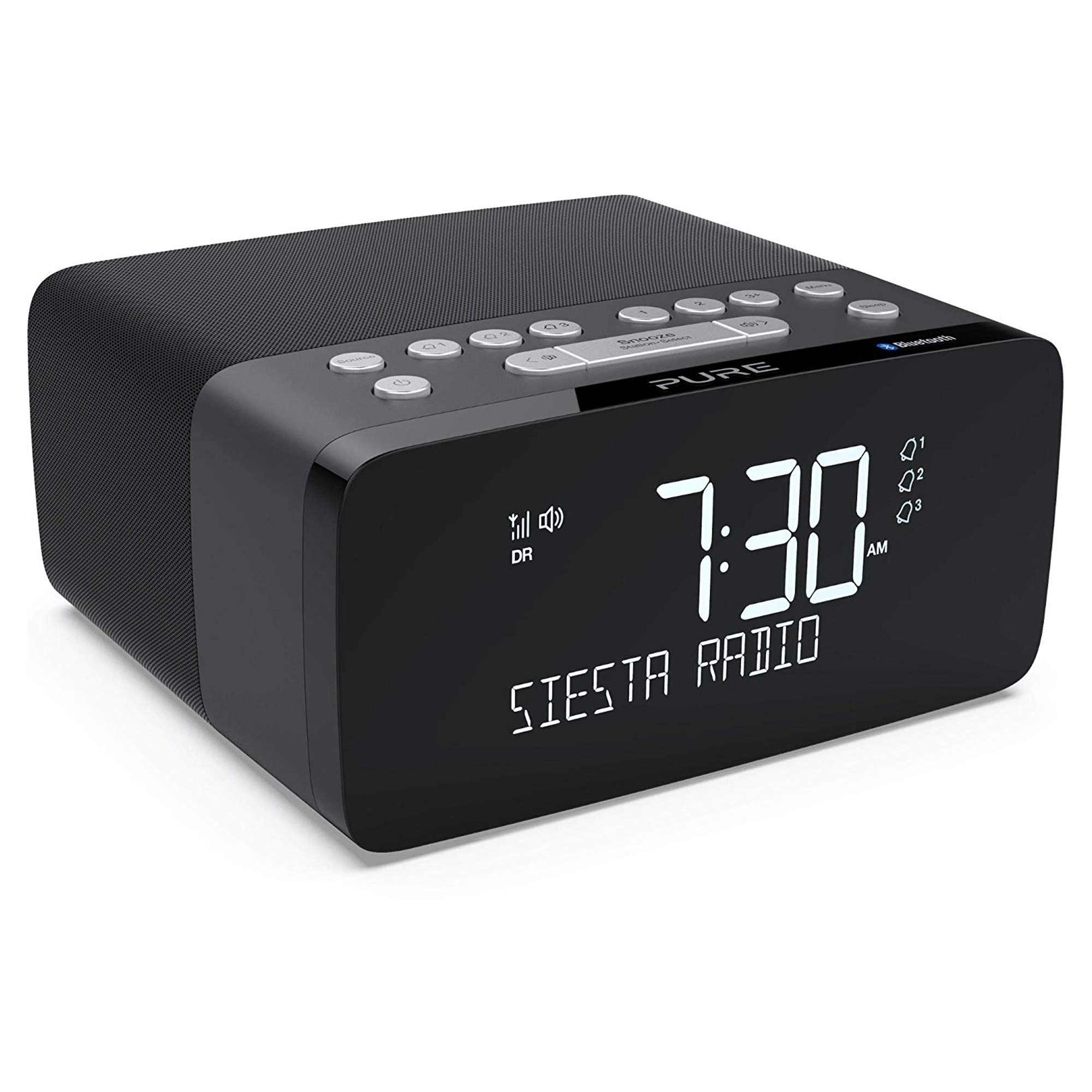 Pure Siesta Charge Clock Radio with Wireless Phone Charging Hughes