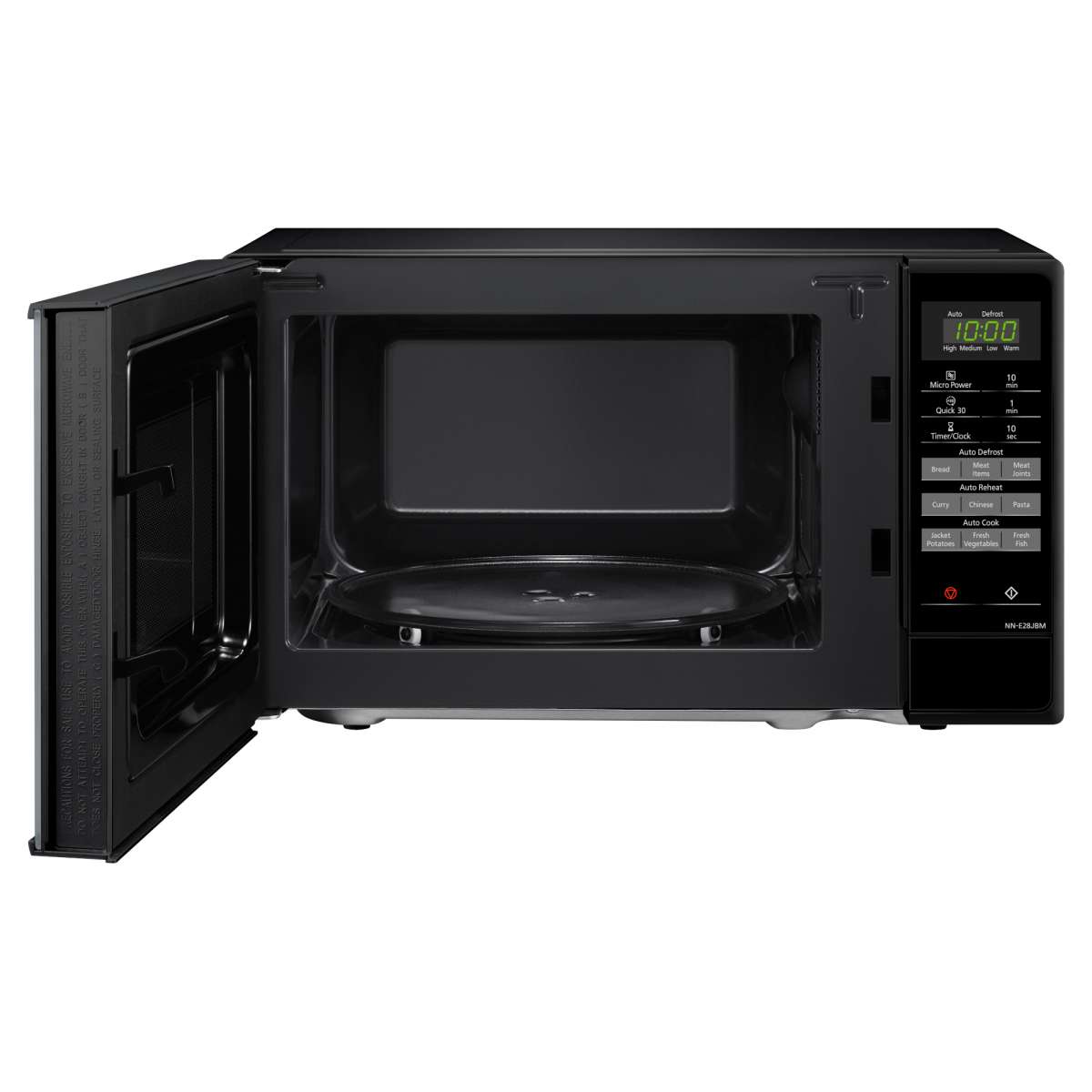 Panasonic NNE28JBMBPQ 800W 20L Capacity Compact Microwave Oven Black