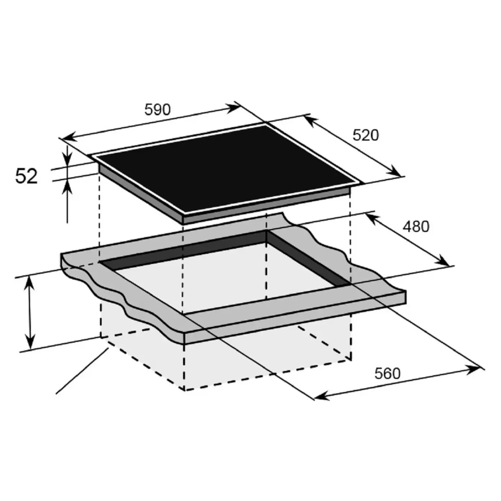Hoover HHOB 300 HI642TTC 4 Zone Induction Hob Hughes