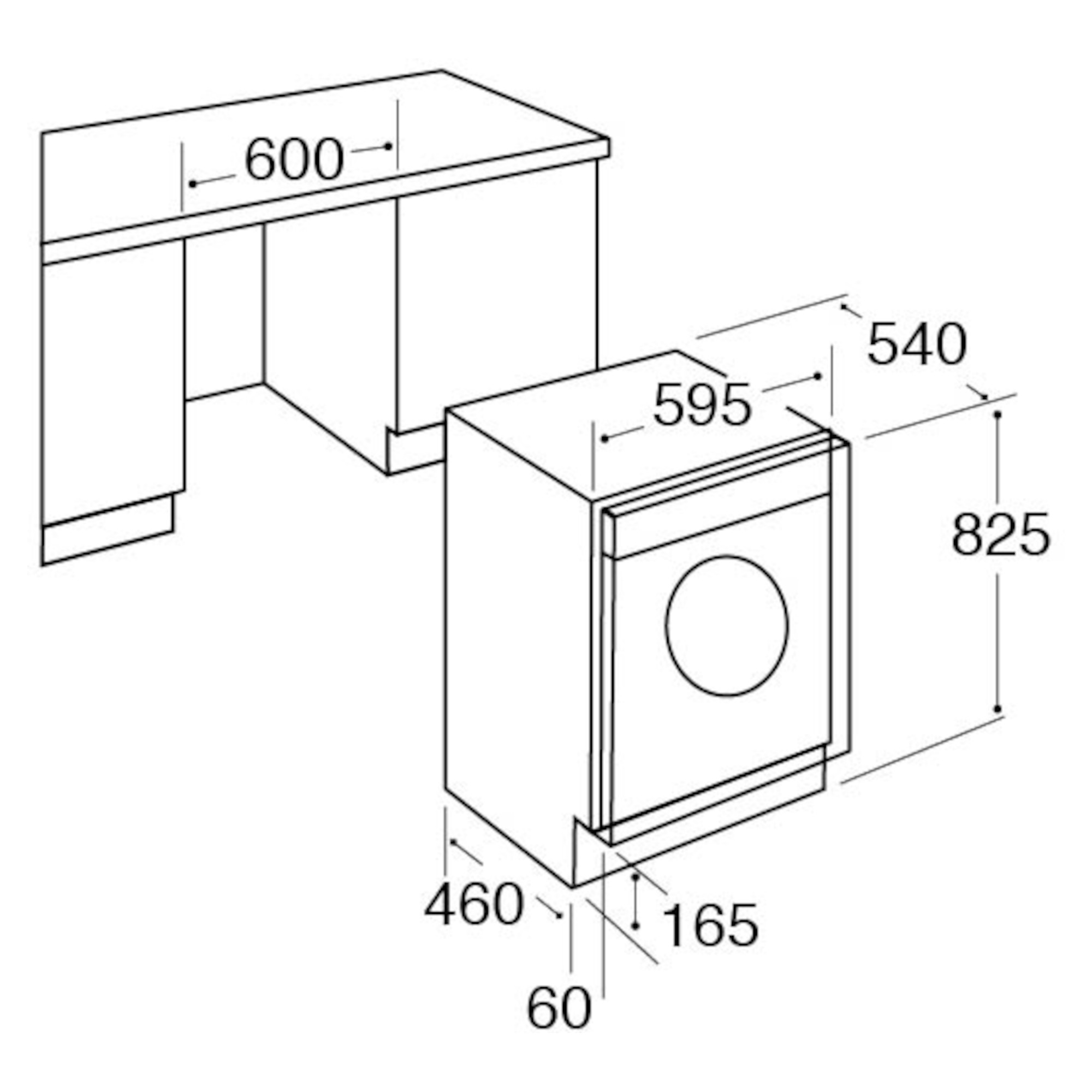 CDA CI981 8kg Wash 6kg Dry 1400rpm Integrated Washer Dryer Hughes