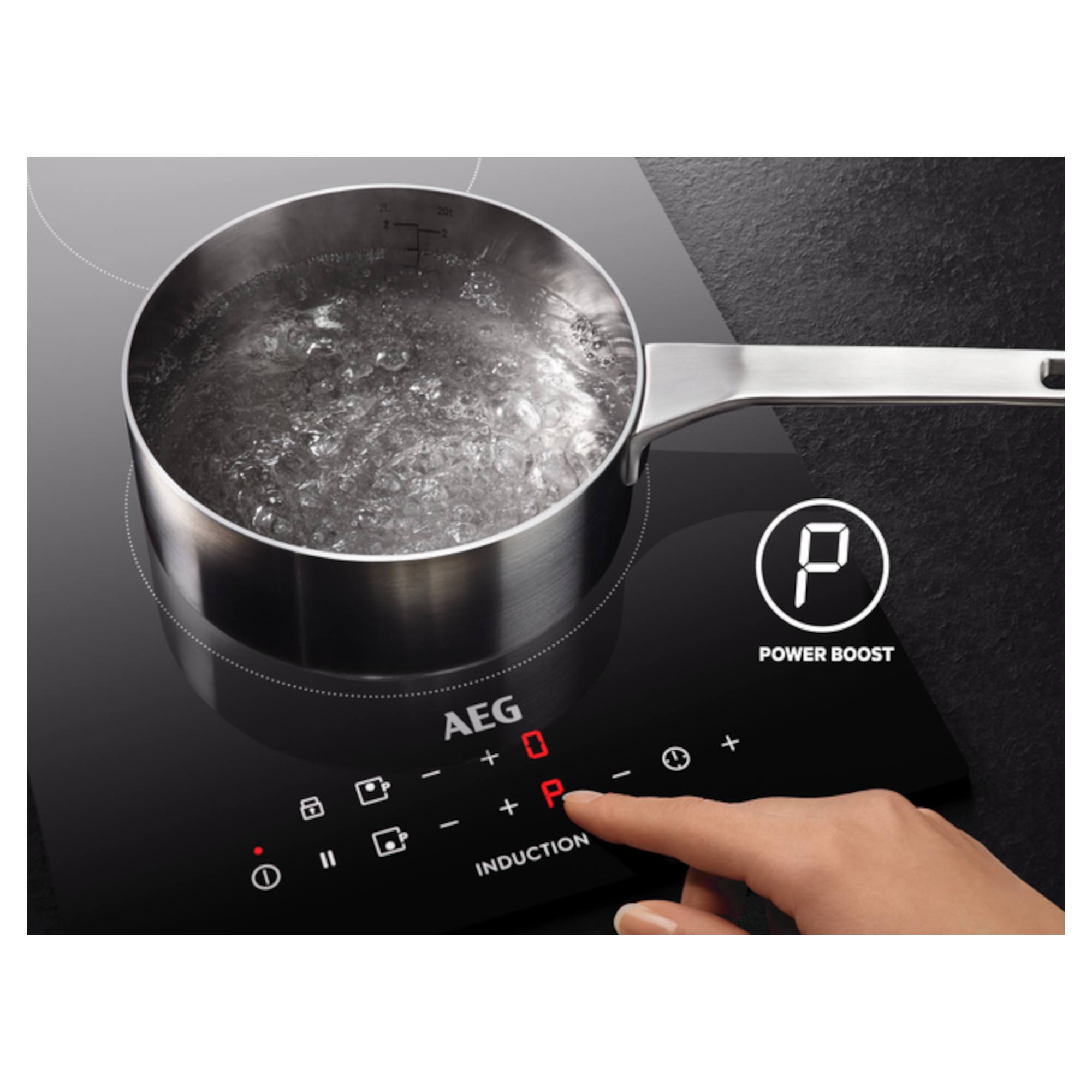 AEG ILB64334CB 4Zone Induction Hob with Boost Controls Black Hughes