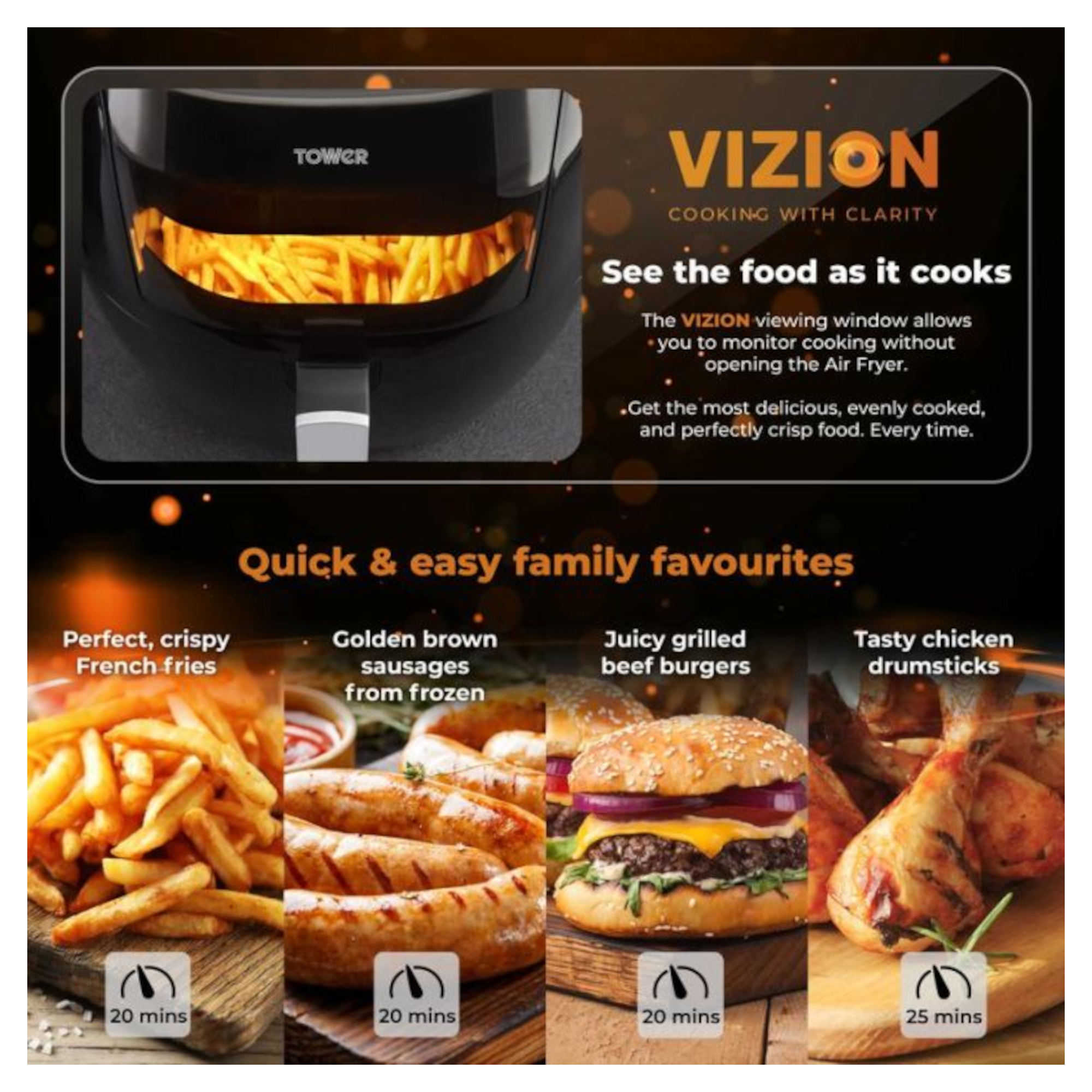 Tower T17071 7L 1800W Manual Air Fryer Hughes