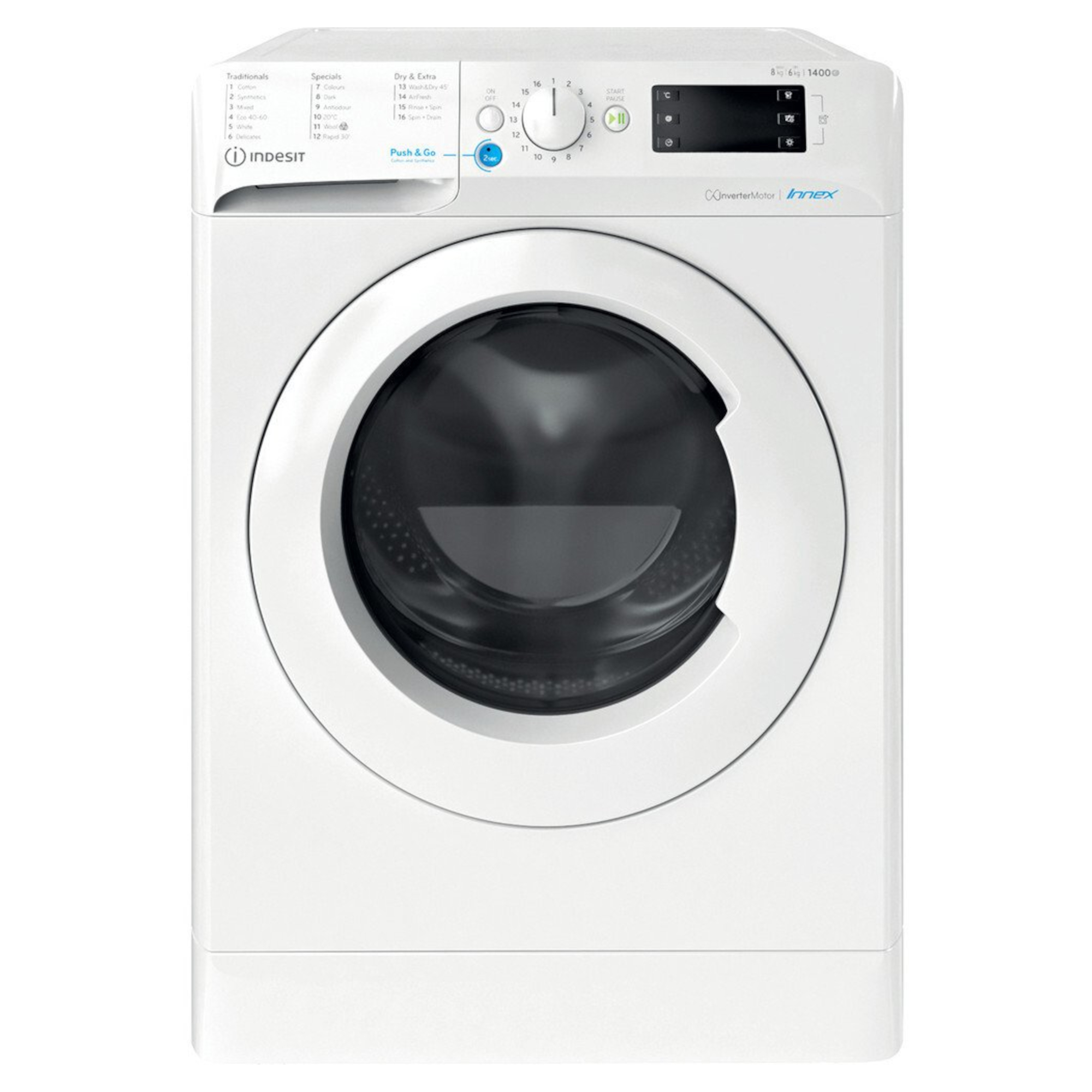 Indesit BDE86436XWUKN 8Kg / 6Kg Washer Dryer with 1400 rpm White Hughes
