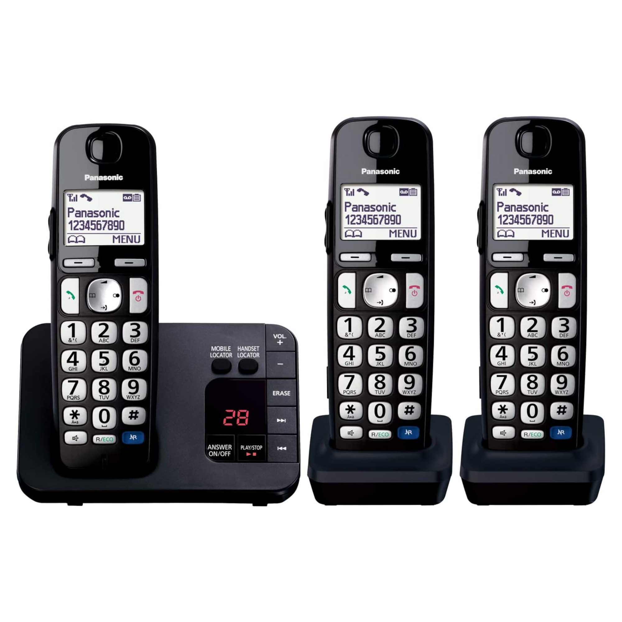 Panasonic KX-TGE723EB Digital Cordless Phone - Triple Handsets | Hughes